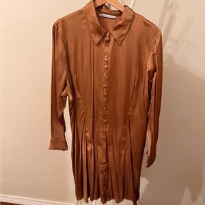 Abercrombie & Fitch Copper-Brown Satin Blouse